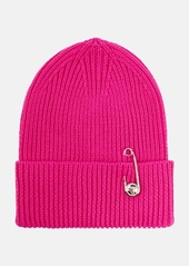 Versace Safety Pin ribbed-knit wool beanie