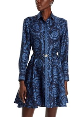 Versace Silk Barocco Print Shirt Dress