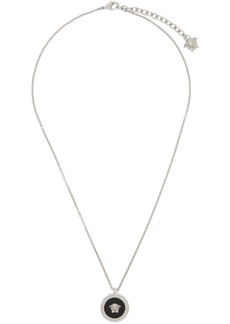 Versace Silver & Black Enamel Medusa Necklace