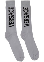Versace Silver Vintage Logo Socks