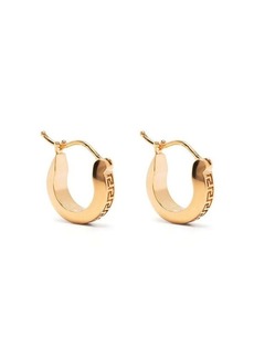 VERSACE Small round earrings with greca logo