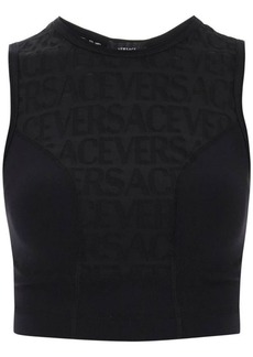 Versace sports crop top with lettering