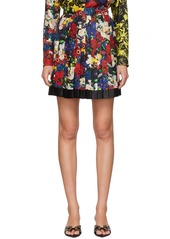 Versace SSENSE Exclusive Multicolor Silk Floral Mini Pleated Skirt