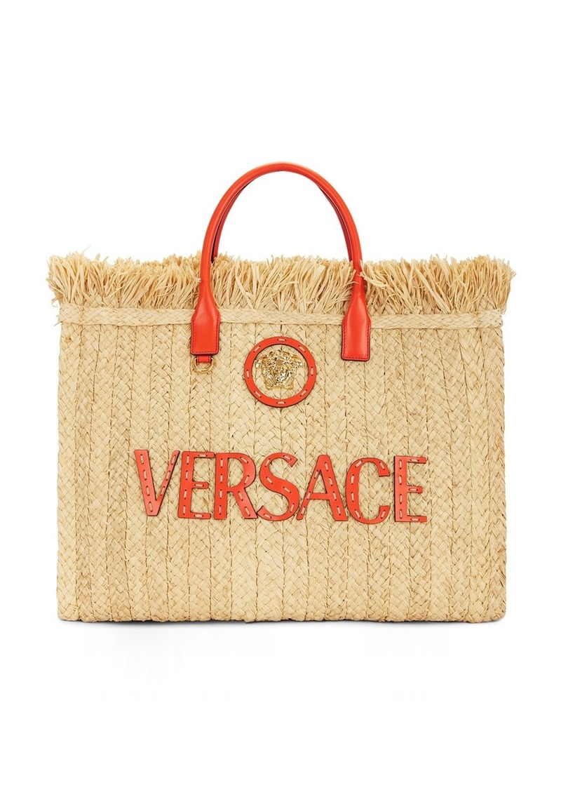 VERSACE Straw Tote Bag