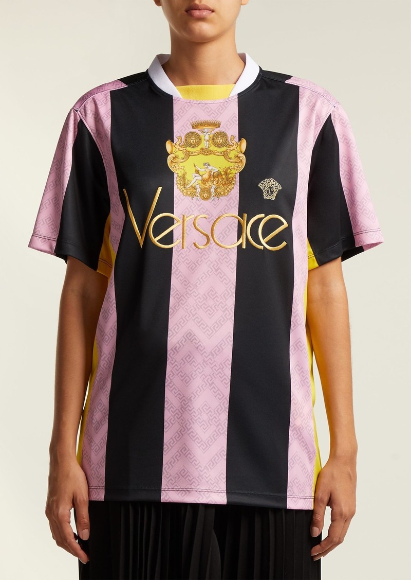 Mejora pasado fluido Versace Versace Striped football shirt | Tops