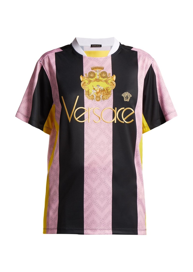 Mejora pasado fluido Versace Versace Striped football shirt | Tops