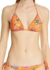 Versace Trésor de la Mer Triangle Bikini Top in Arancione Multicolor at Nordstrom