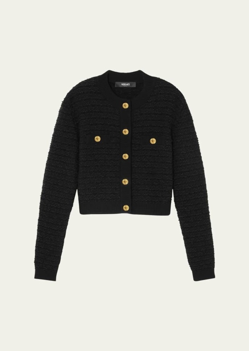 Versace Tweed Knit Cardigan