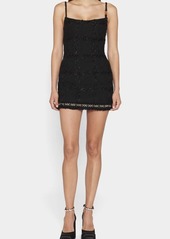 Versace Tweed Mini Dress with Studded Hem