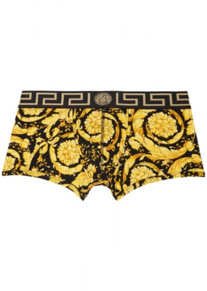 Versace Underwear Black & Yellow Barocco Boxers