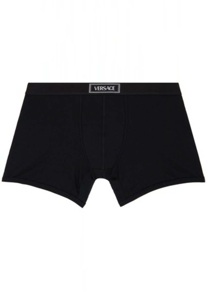 Versace Underwear Black '90s Logo Long Boxers