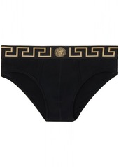 Versace Underwear Black Greca Border Briefs