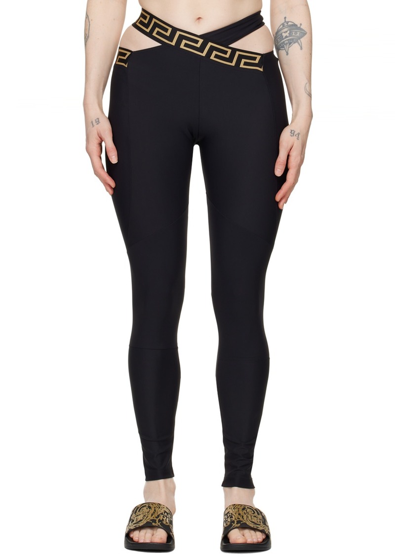 Versace Underwear Black Greca Border Leggings