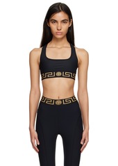 Versace Underwear Black Greca Border Sports Bra