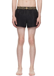 Versace Underwear Black Greca Swim Shorts