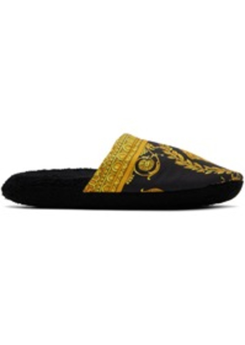 Versace Underwear Black 'I Heart Baroque' Slippers