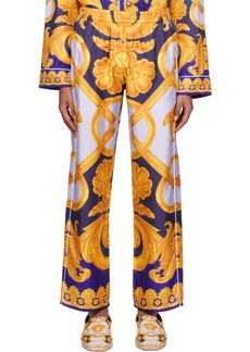 Versace Underwear Blue & Yellow Barocco 660 Pyjama Pants