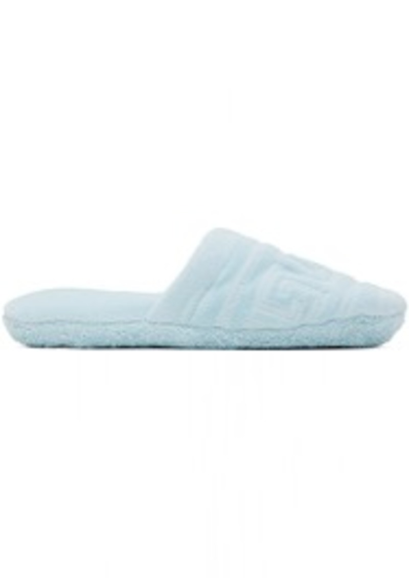 Versace Underwear Blue Greca Slippers