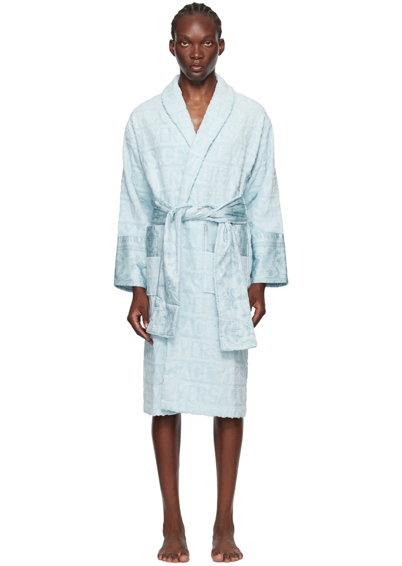 Versace Underwear Blue 'I Heart Baroque' Robe