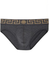 Versace Underwear Gray Greca Border Briefs