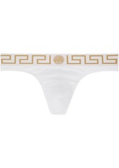 Versace Underwear White Greca Border Thongs