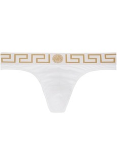 Versace Underwear White Greca Border Thongs