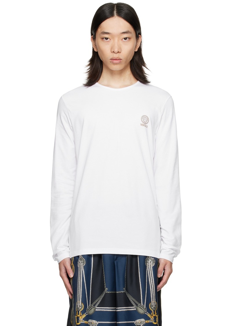 Versace Underwear White Medusa Long Sleeve T-Shirt