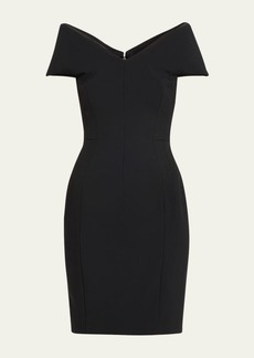 Versace V-Neck Wool Cashmere Mini Dress