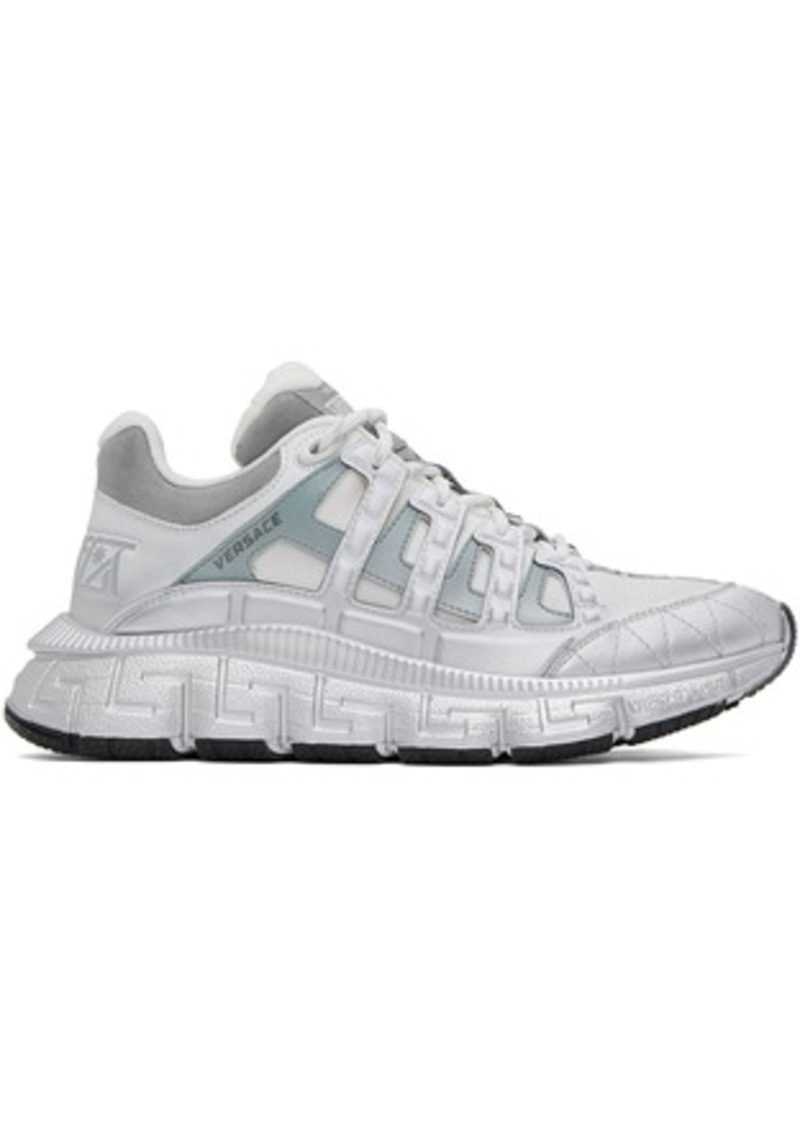 Versace White & Silver Trigreca Sneakers