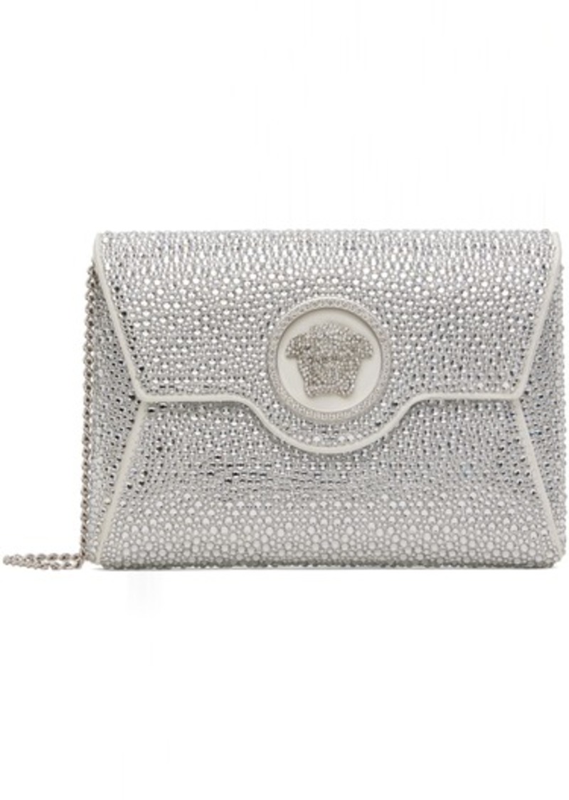 Versace White Crystal 'La Medusa' Envelope Bag