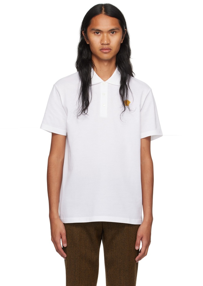 Versace White Embroidered Polo