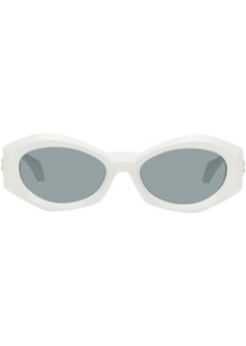 Versace White Oval Sunglasses