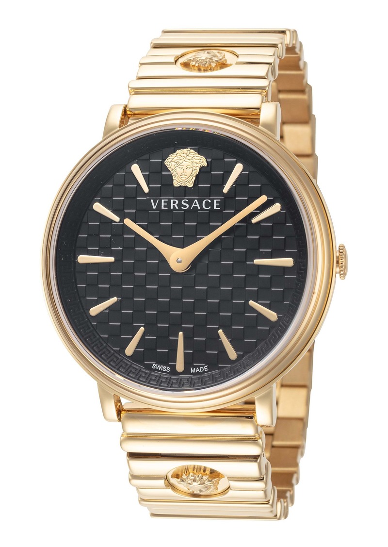 Versace Women's 38mm Gold Tone Quartz Watch VE8104722