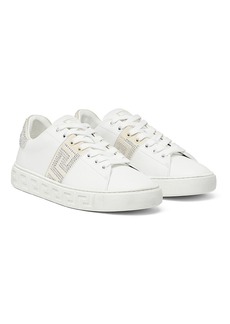 Versace Women's Embellished Lace Up Sneakers