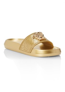 Versace Women's Embellished Logo Slide Sandals
