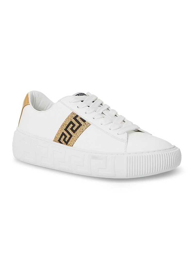 Versace Women's Lace Up Low Top Sneakers
