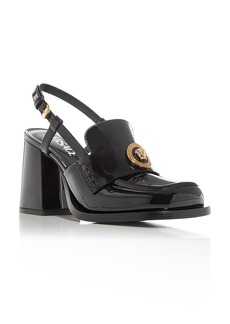 Versace Women's Square Toe High Heel Loafer Pumps