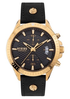 VERSUS Versace Griffith Leather Strap Chronograph Watch