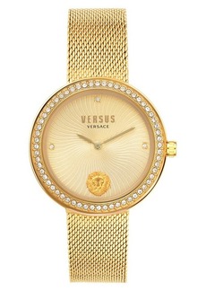 VERSUS Versace Lea Crystal Mesh Strap Watch