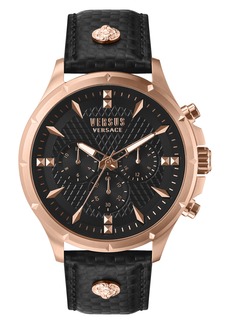 VERSUS Versace Lion Chronograph Leather Strap Watch