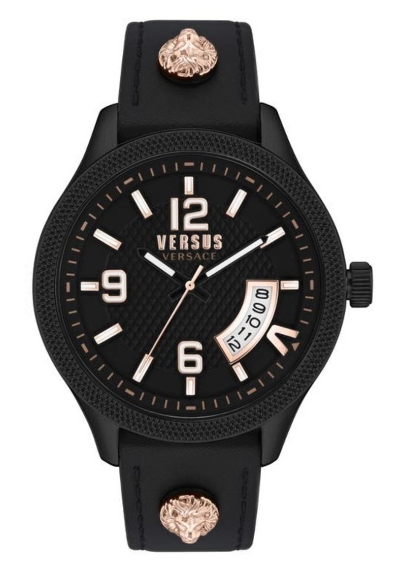 VERSUS Versace Reale Leather Strap Watch
