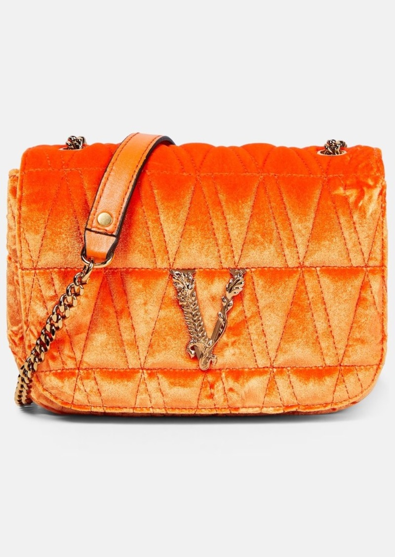 Versace Virtus Small velvet shoulder bag
