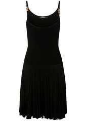 Versace Viscose Knit Pleated Mini Dress
