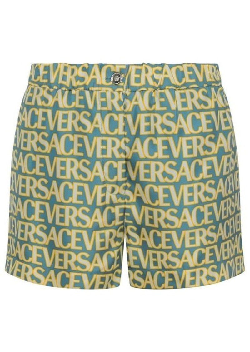 Versace Water print silk shorts