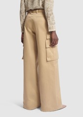 Versace Wide Cotton Gabardine Cargo Pants