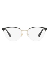 Versace 52mm Cat Eye Optical Glasses in Black Gold at Nordstrom