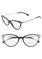 Women's Versace 54mm Cat Eye Optical Glasses - Black/ Gold