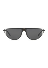 Women's Versace 57mm Flat Top Sunglasses - Matte Black/ Black Solid