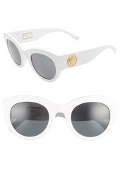 Women's Versace Tribute 51mm Cat Eye Sunglasses - White/ Grey Solid