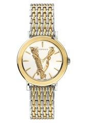 Women's Versace Virtus Leather Strap Watch